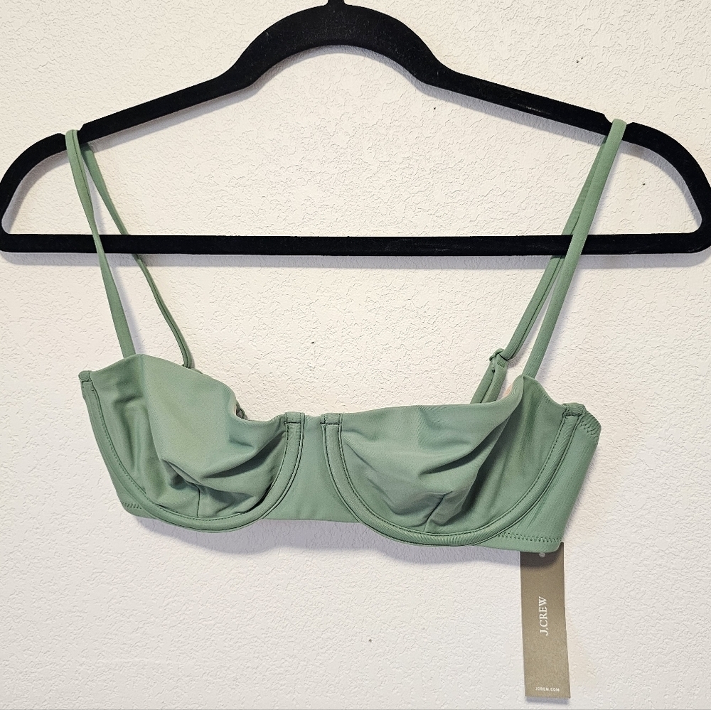 J. Crew Sage Green Underwire Swim Bikini Top Women's Size 32B NWT